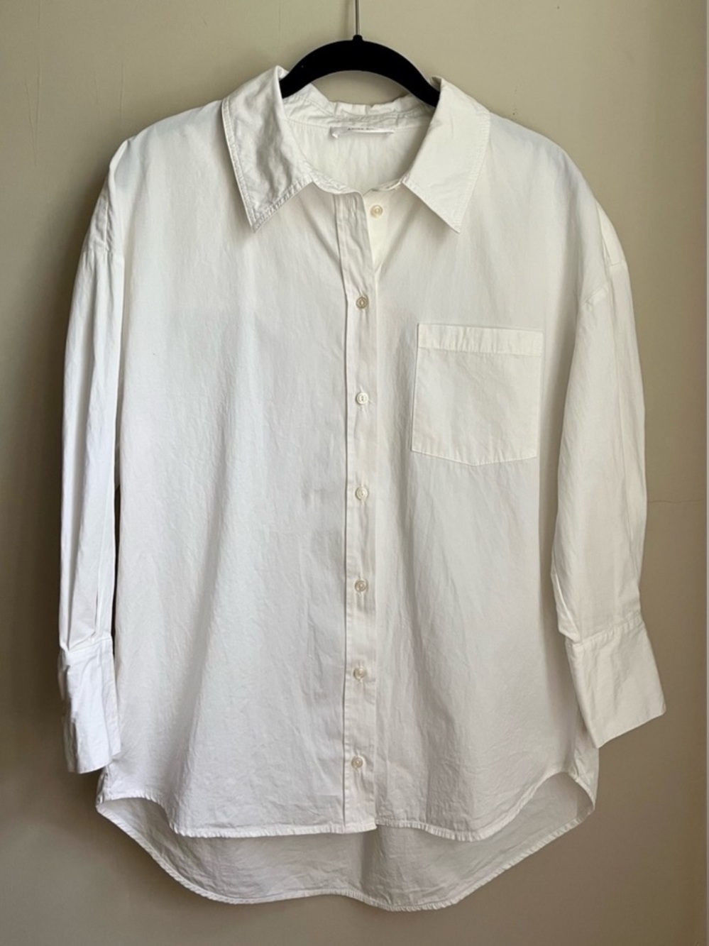 anine bing cotton button front shirt